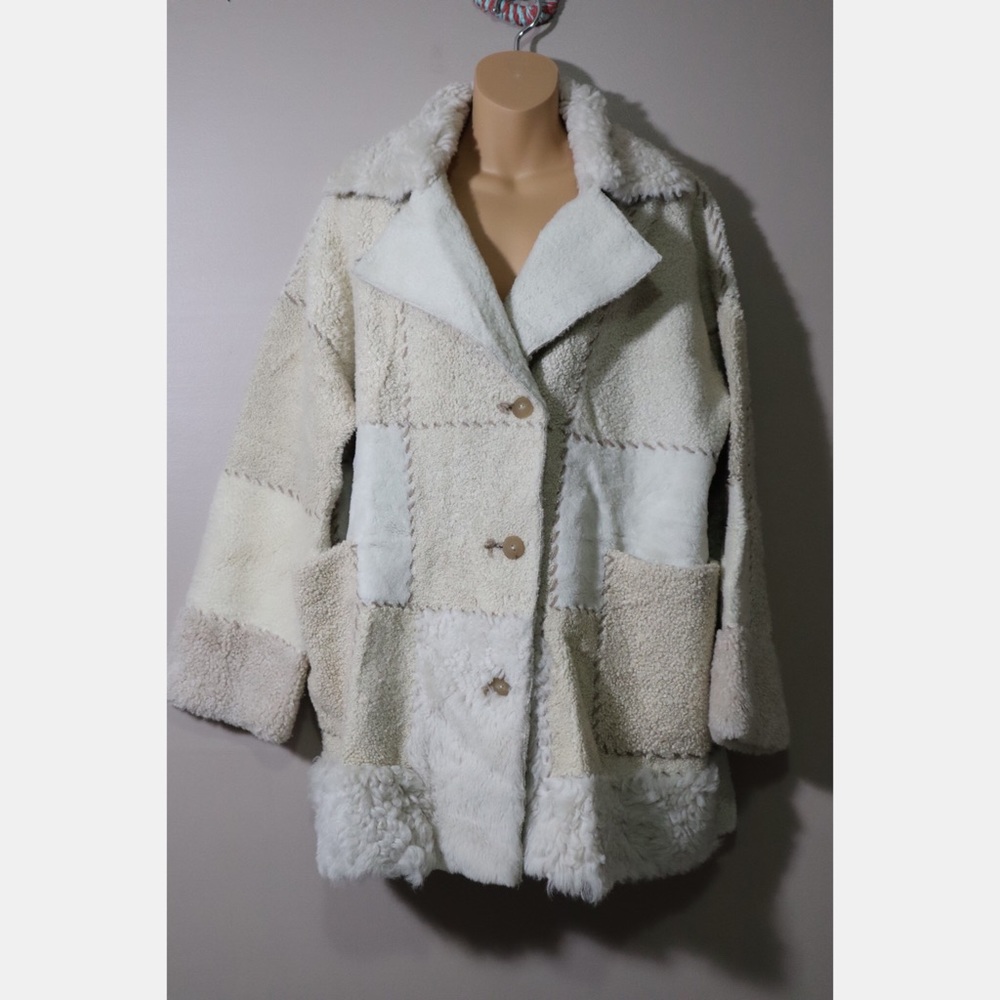 Free People x Brenda Knight Patchwork Sherpa Coat - Picture 5 of 8